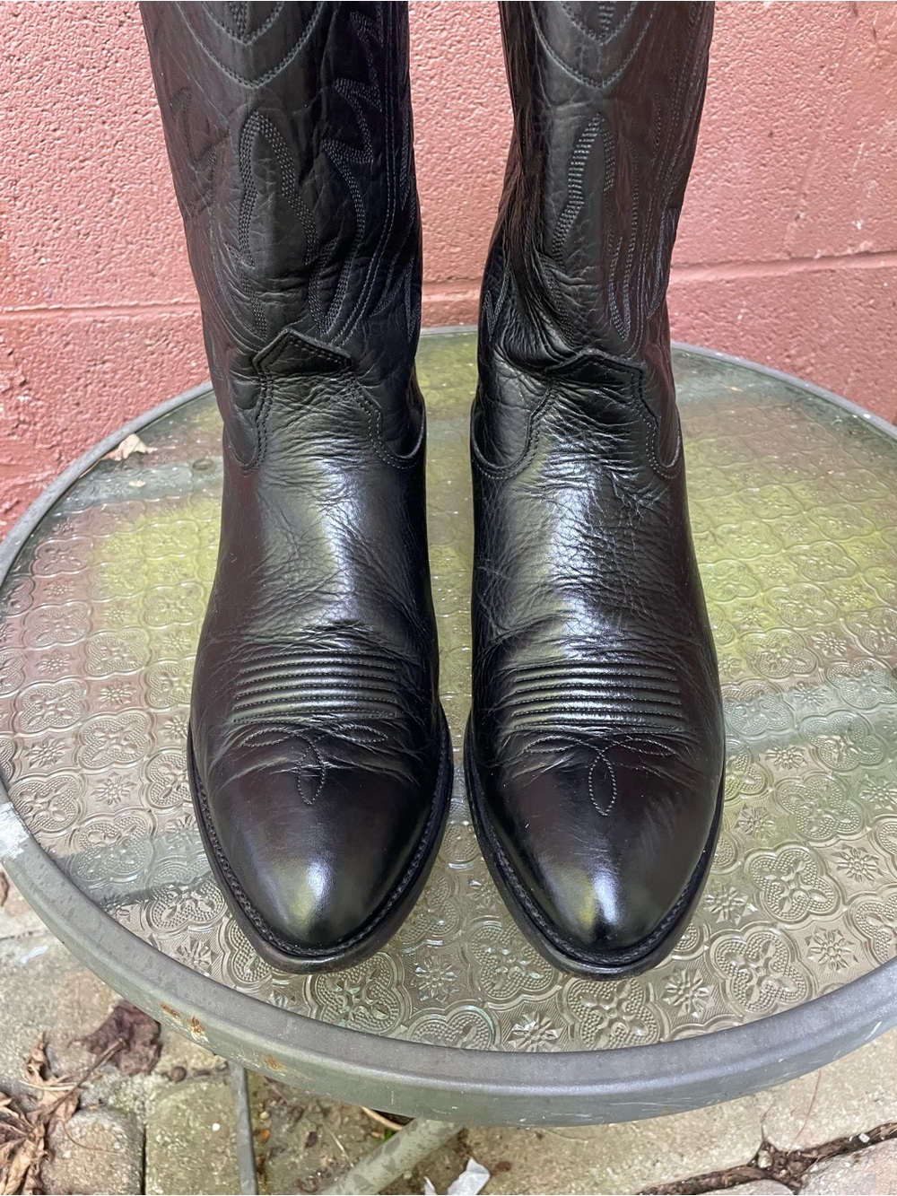 Nocona Vintage Black Cowboy Boots Size 10.5 - Picture 7 of 14